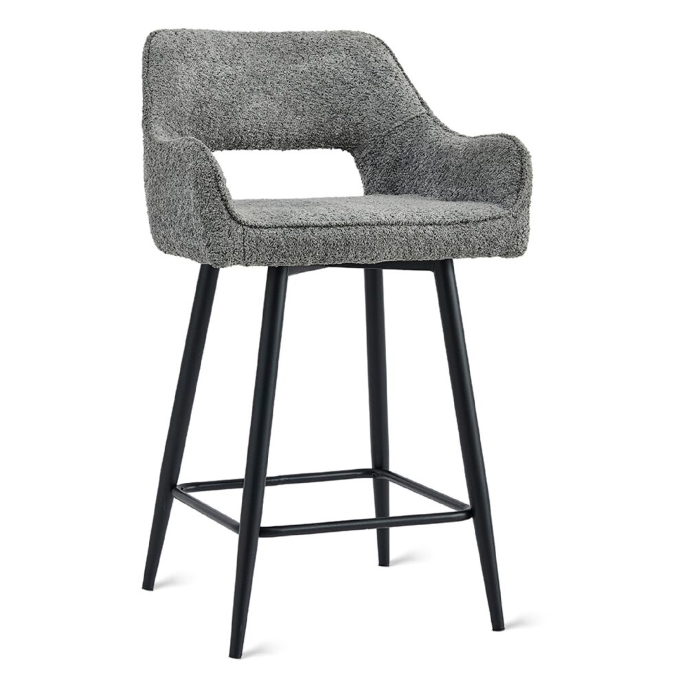 antraciet stoffen barkrukken Ronn 65 cm afbeelding 1