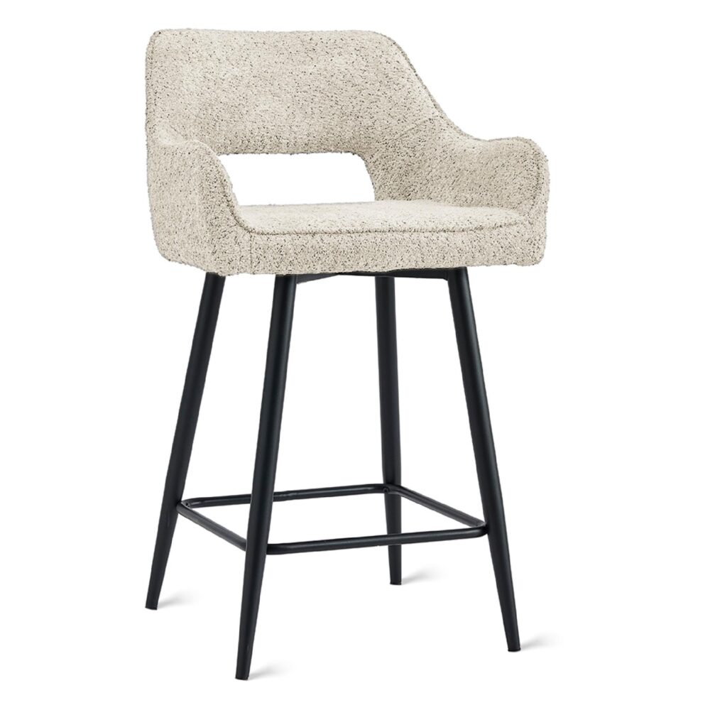 beige barkrukken met armleuning Ronn afbeelding 5