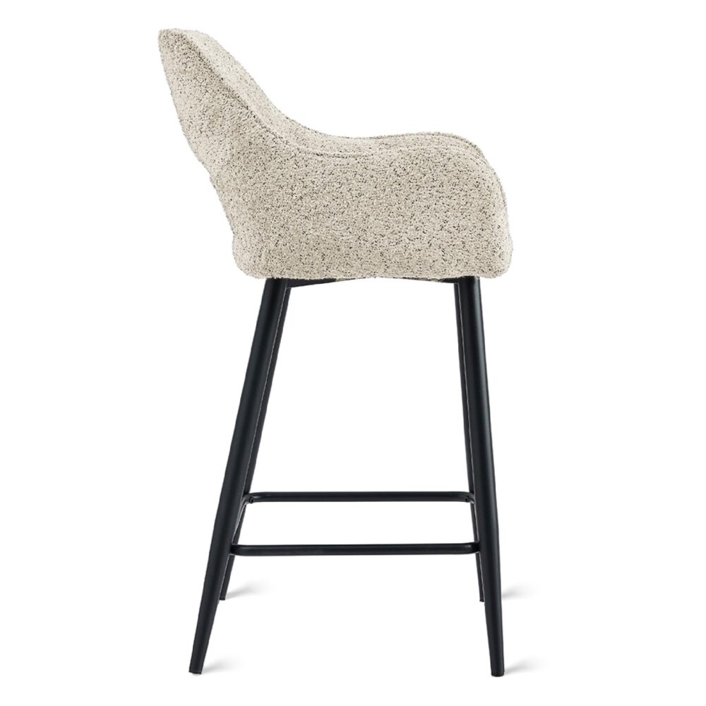 beige barkrukken met armleuning Ronn afbeelding 4