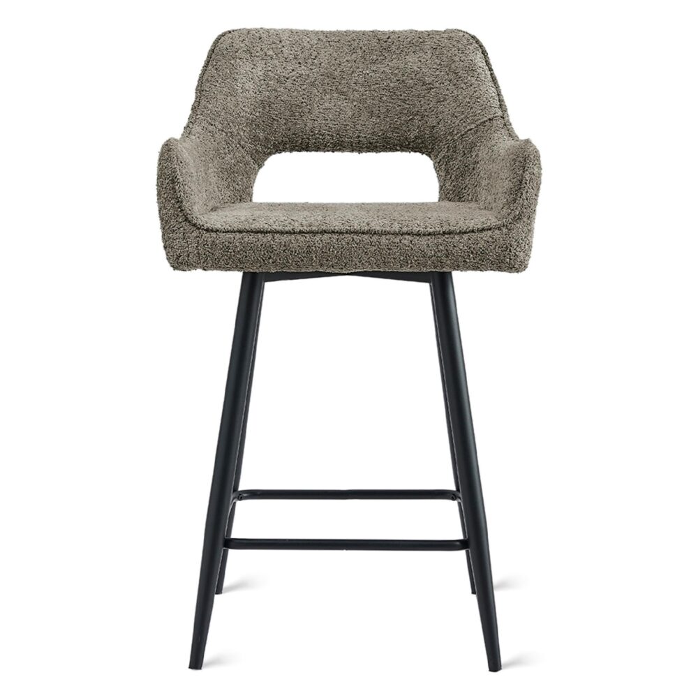 taupe stoffen barkrukken Ronn 65 cm afbeelding 6