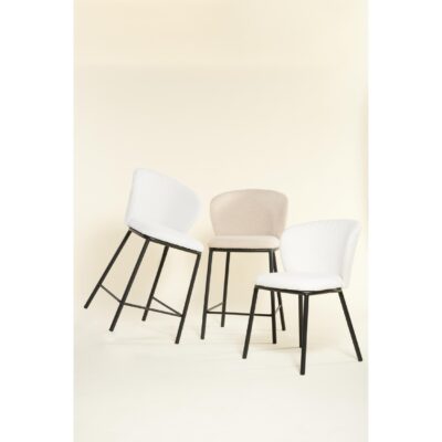 bouclé barkrukken ivoor 65 cm afbeelding 7