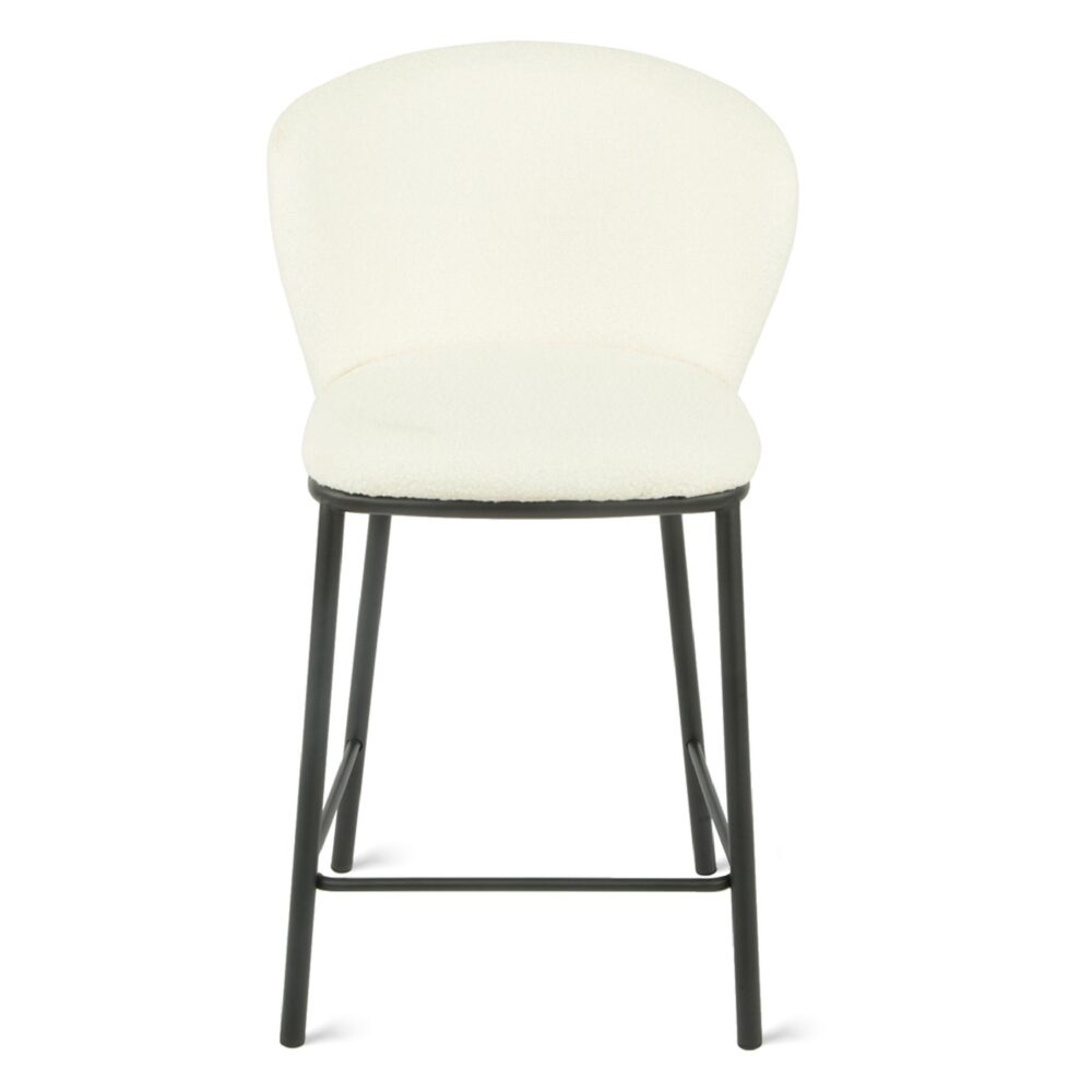 bouclé barkrukken ivoor 65 cm afbeelding 3