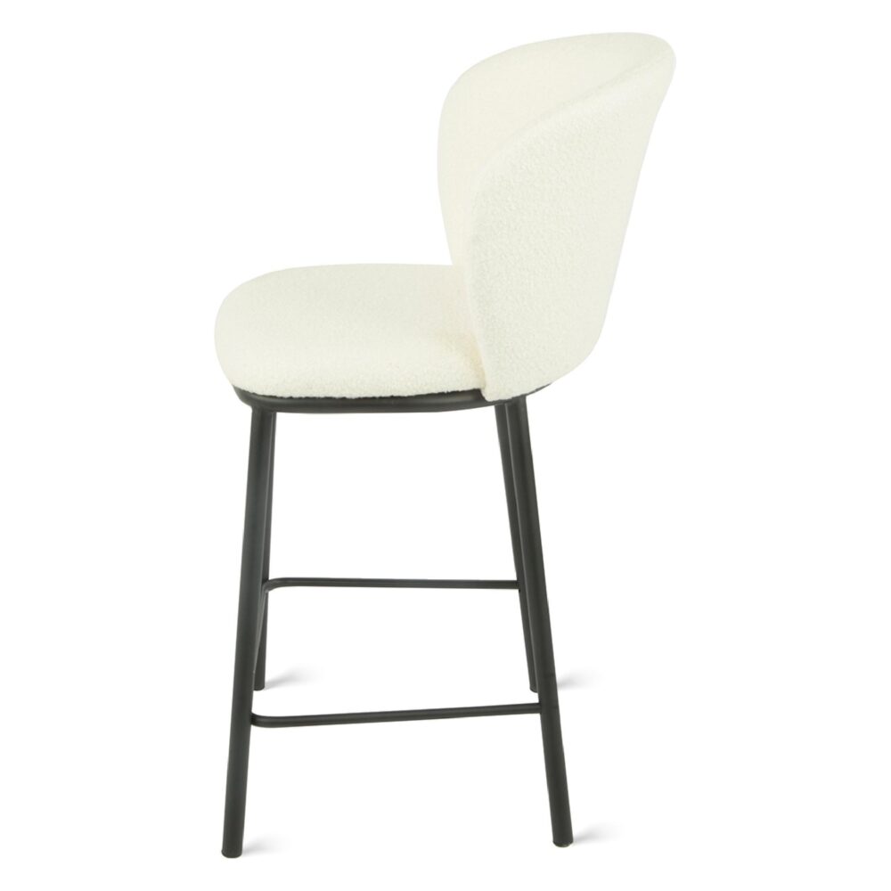 bouclé barkrukken ivoor 65 cm afbeelding 4