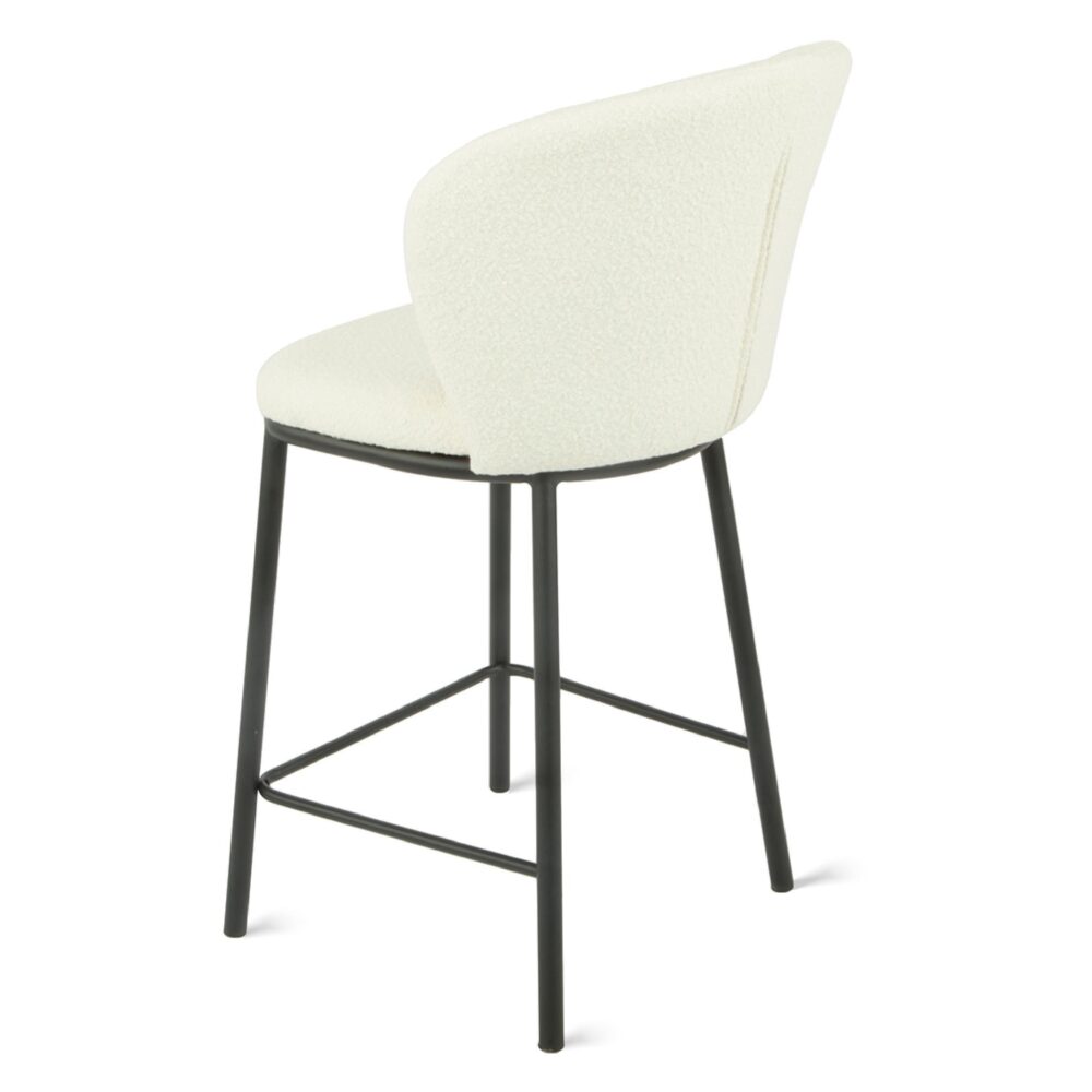 bouclé barkrukken ivoor 65 cm afbeelding 2