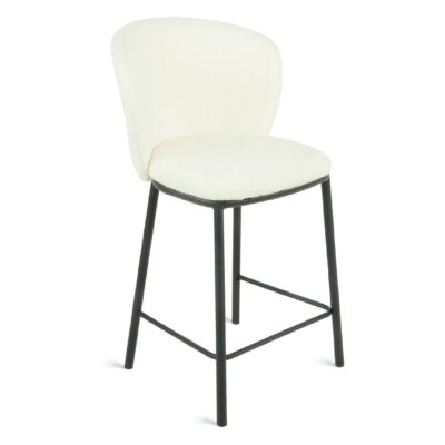 bouclé barkrukken ivoor 65 cm afbeelding 1