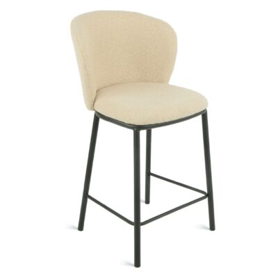 bouclé taupe barkrukken set van 2 afbeelding 3