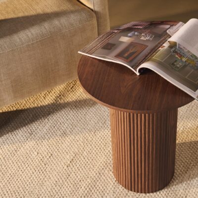 ronde bijzettafel walnoot Fenna afbeelding 4