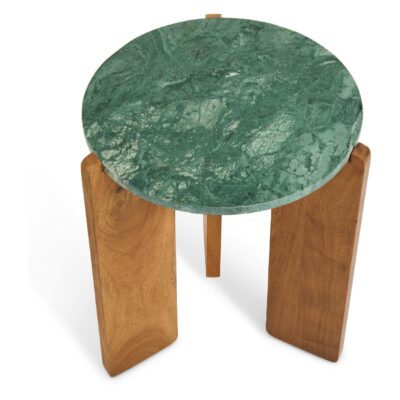 marmeren bijzettafel Frion rond walnoot afbeelding 3