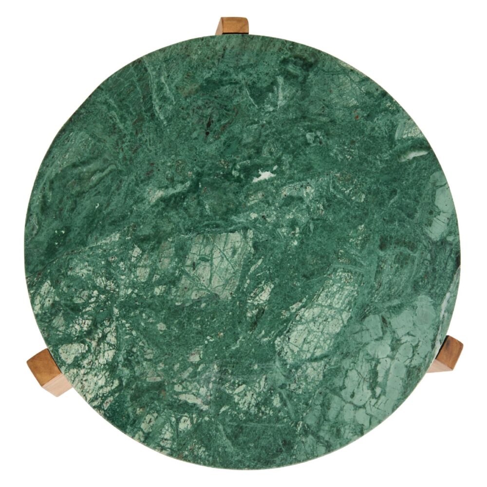 marmeren bijzettafel Frion rond walnoot afbeelding 2