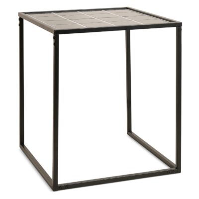 zwarte metalen vierkante bijzettafel 44x44 cm afbeelding 2