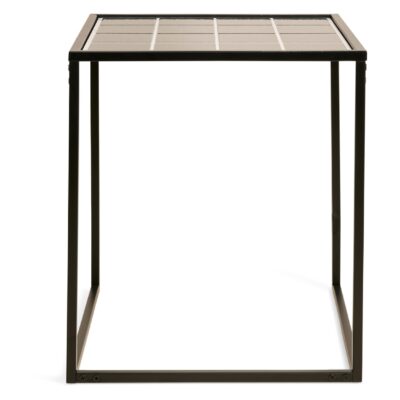 zwarte metalen vierkante bijzettafel 44x44 cm afbeelding 1
