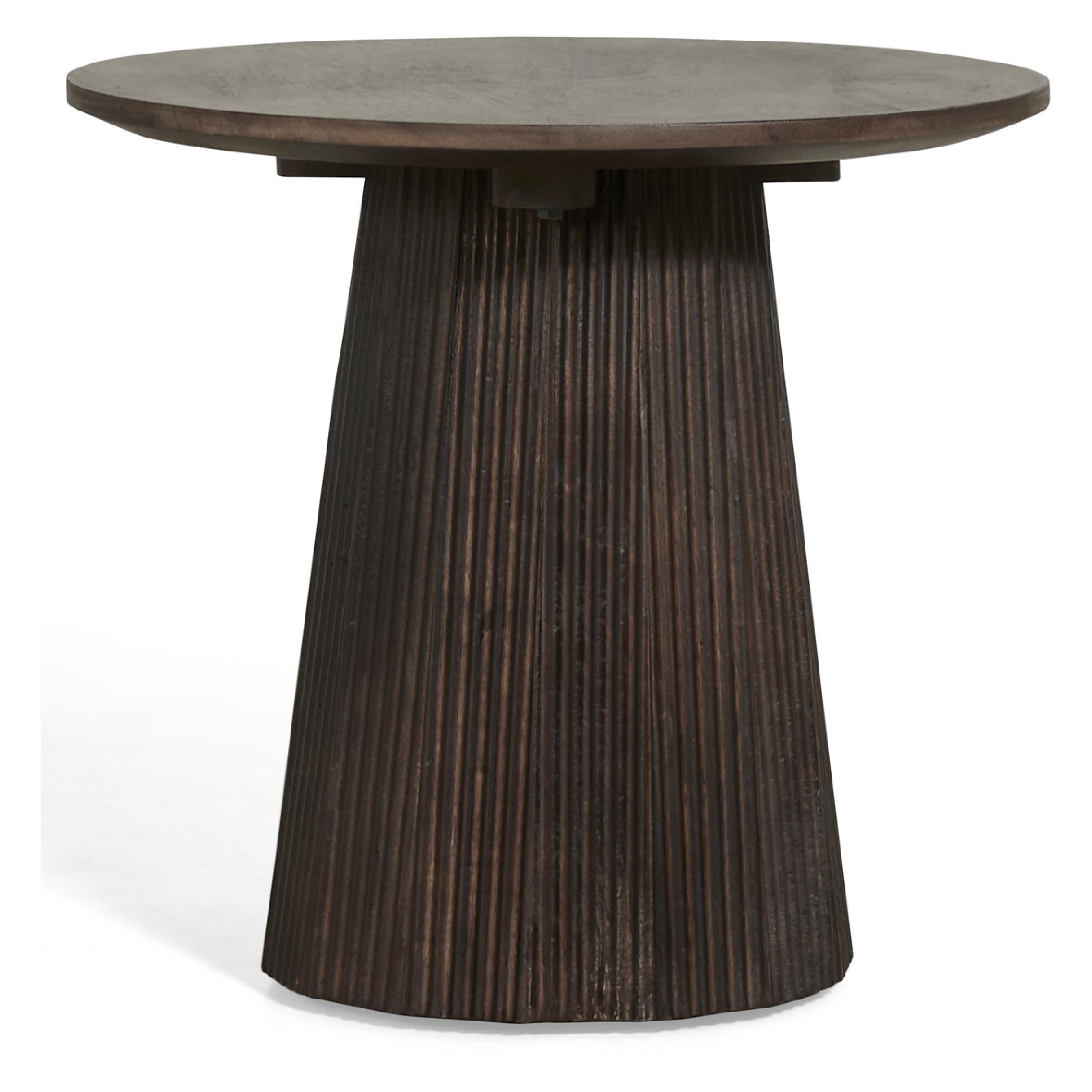donkerbruine mangohouten bijzettafel Nala rond 50 cm afbeelding 2