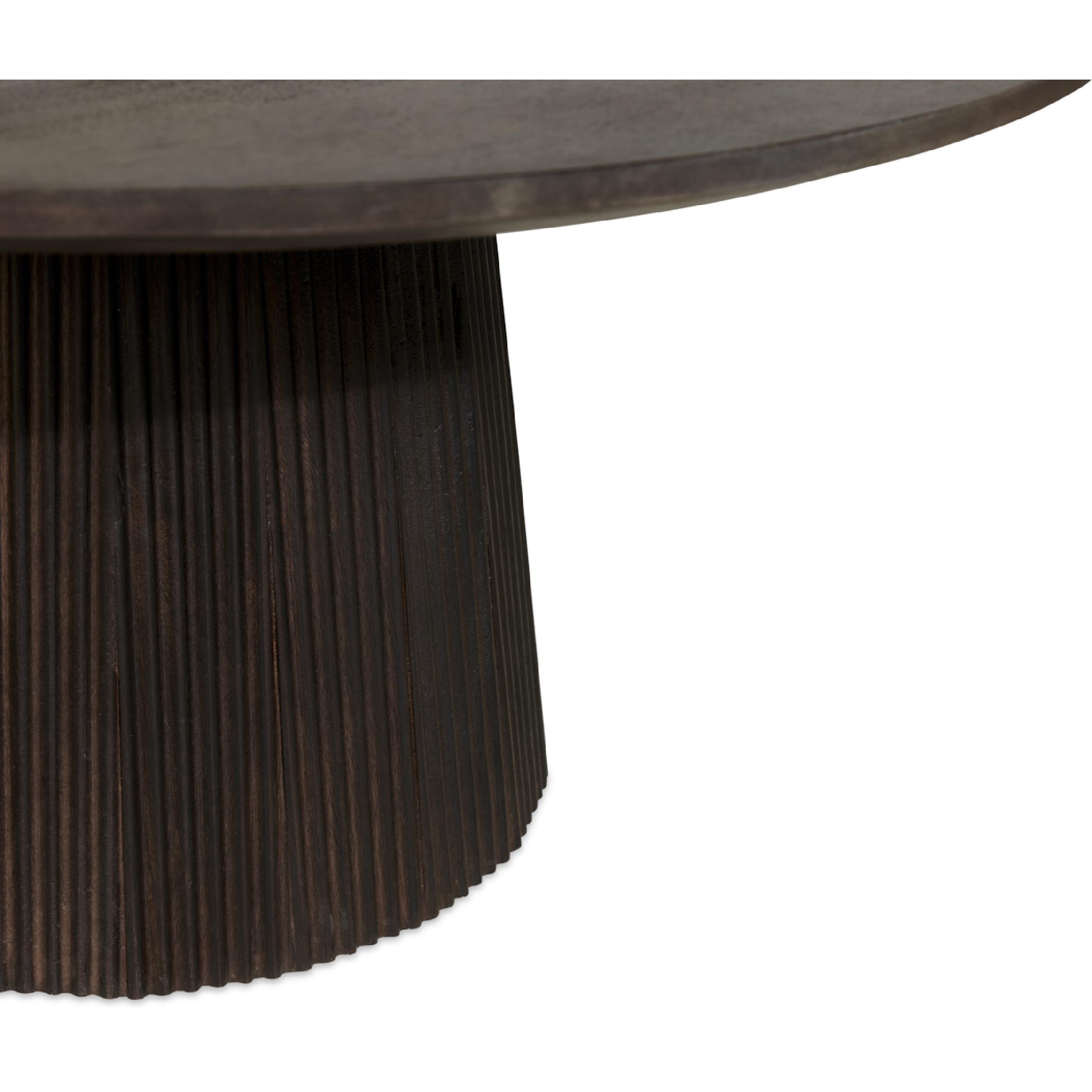 donkerbruine mangohouten bijzettafel Nala rond 50 cm afbeelding 5