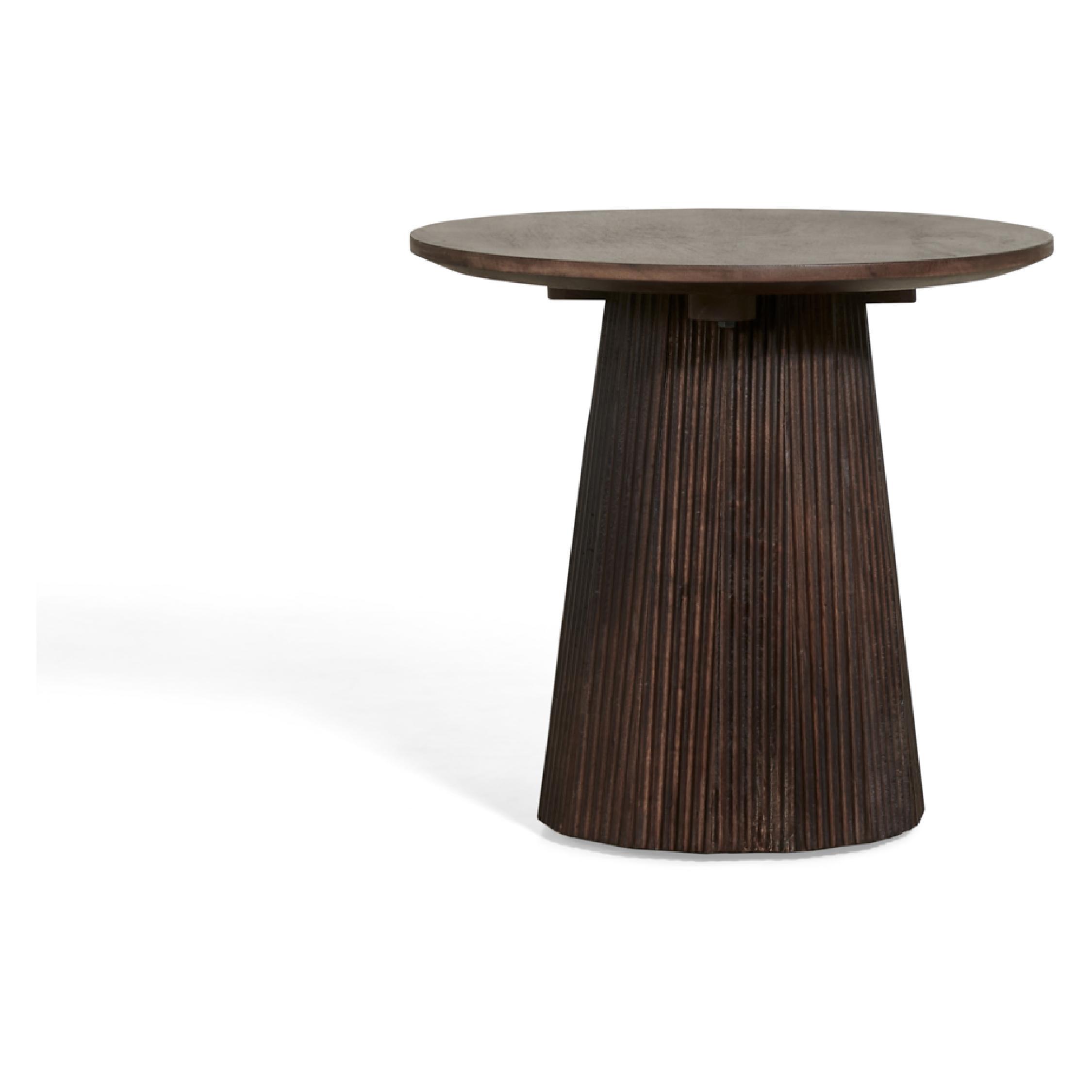 donkerbruine mangohouten bijzettafel Nala rond 50 cm afbeelding 1