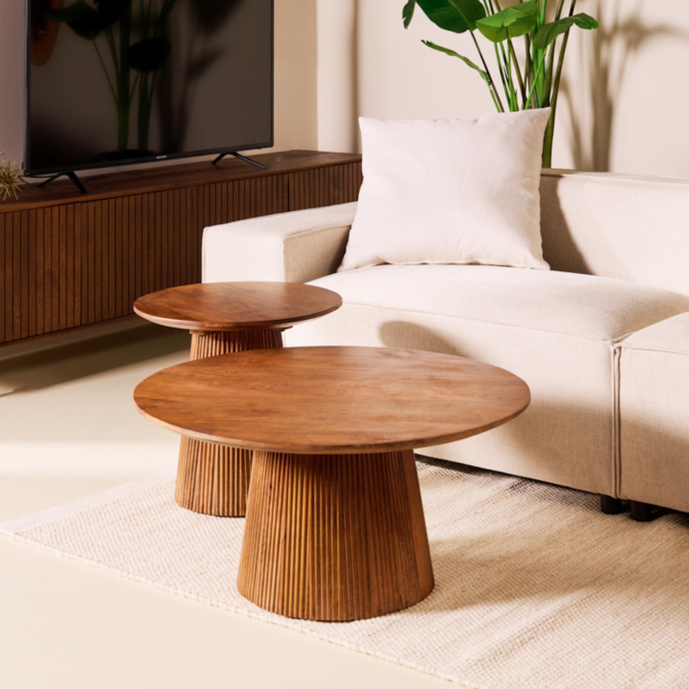 ronde mangohouten bijzettafel Nala 80 cm afbeelding 6