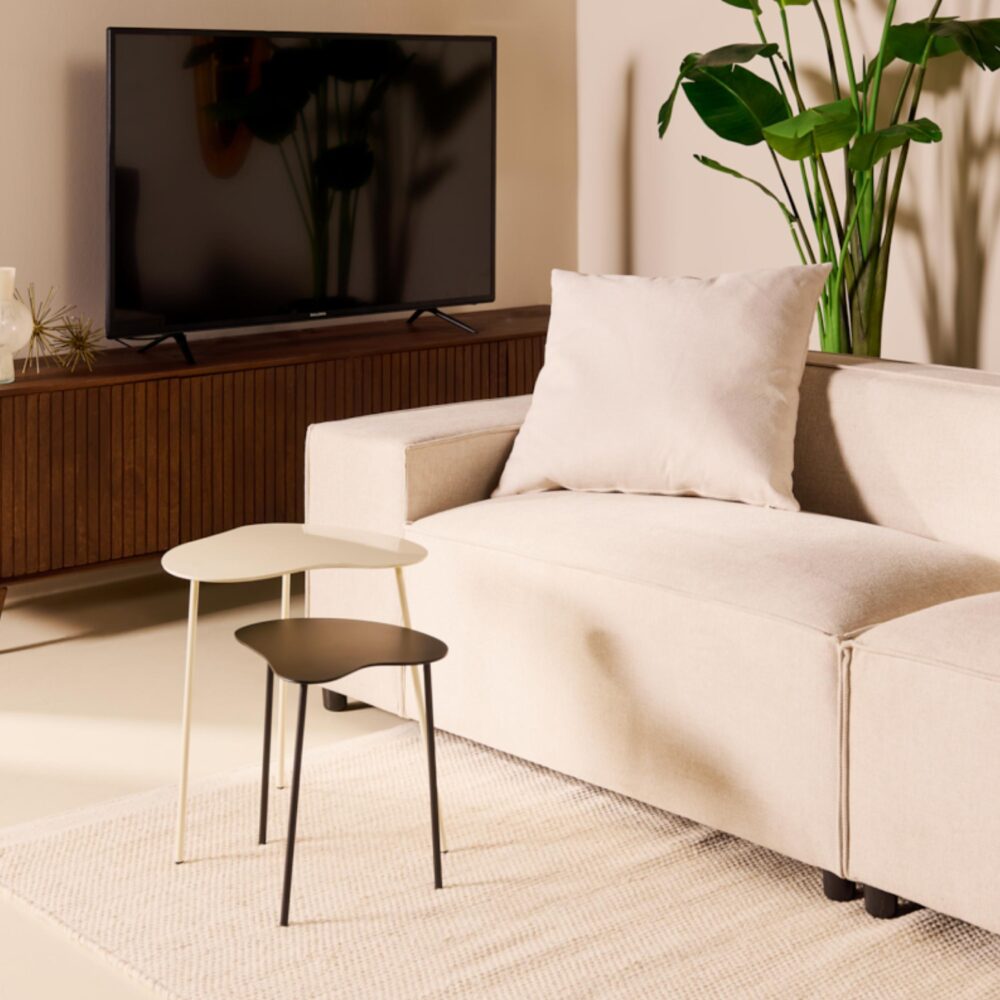 zwarte metalen bijzettafels set van 2 afbeelding 3