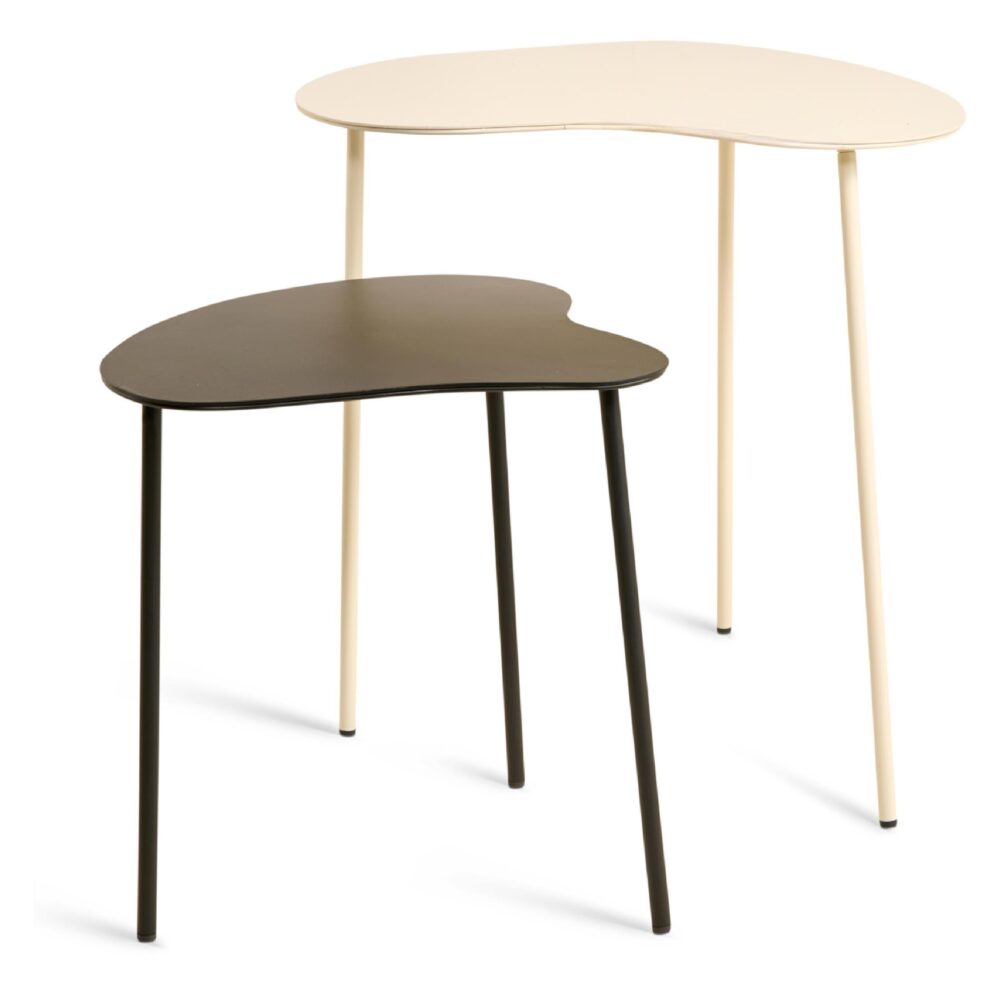 zwarte metalen bijzettafels set van 2 afbeelding 1