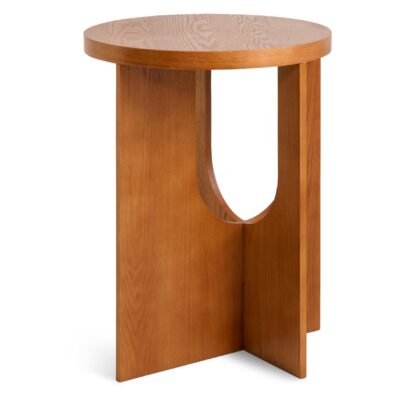 ronde bijzettafel Kavik MDF Ø40 naturel walnoot afbeelding 3