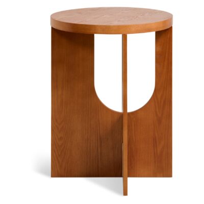 ronde bijzettafel Kavik MDF Ø40 naturel walnoot afbeelding 1