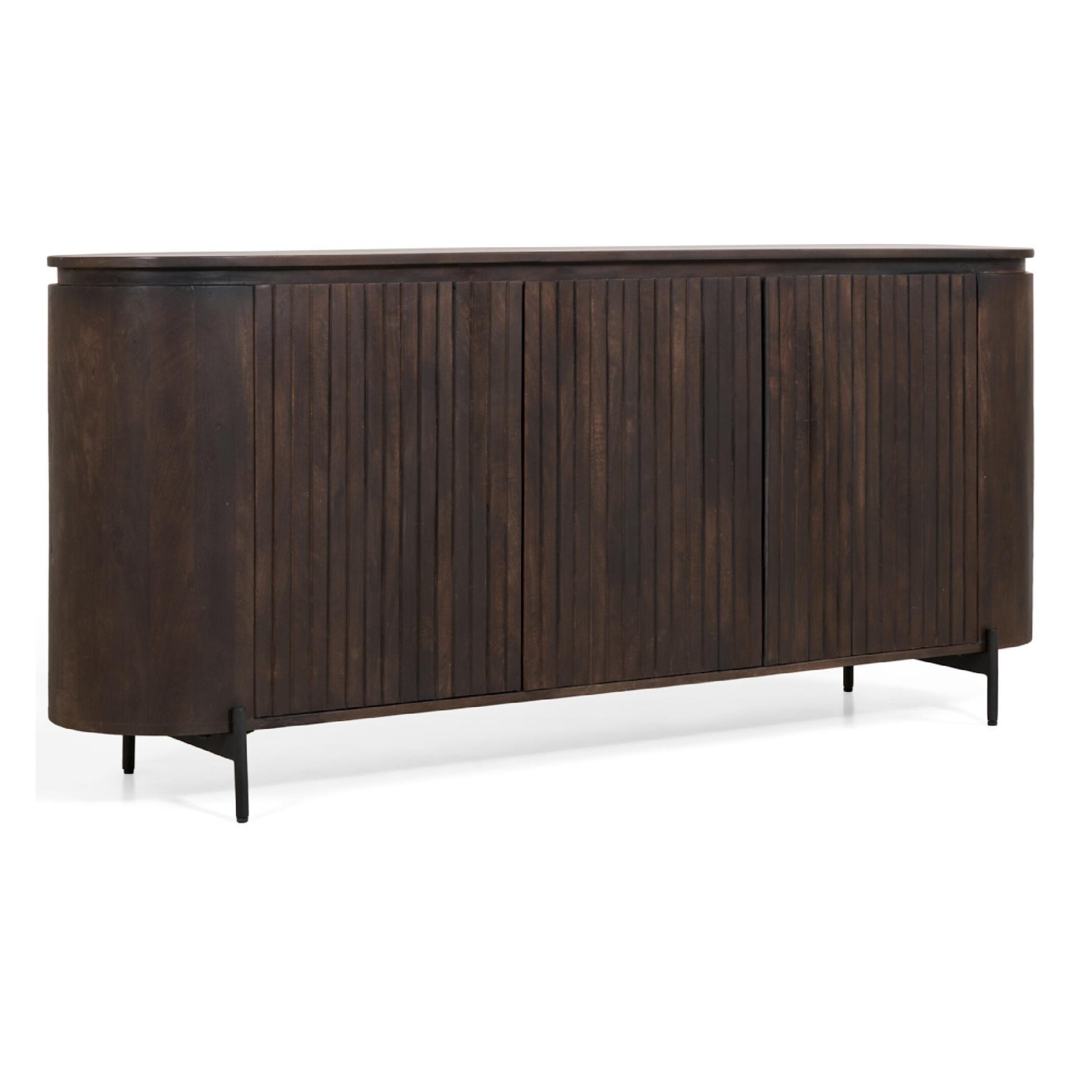 Nest of Nora Mangohouten dressoir Besa - 180x80x40 cm - 3 deuren - Donkerbruin_afb2