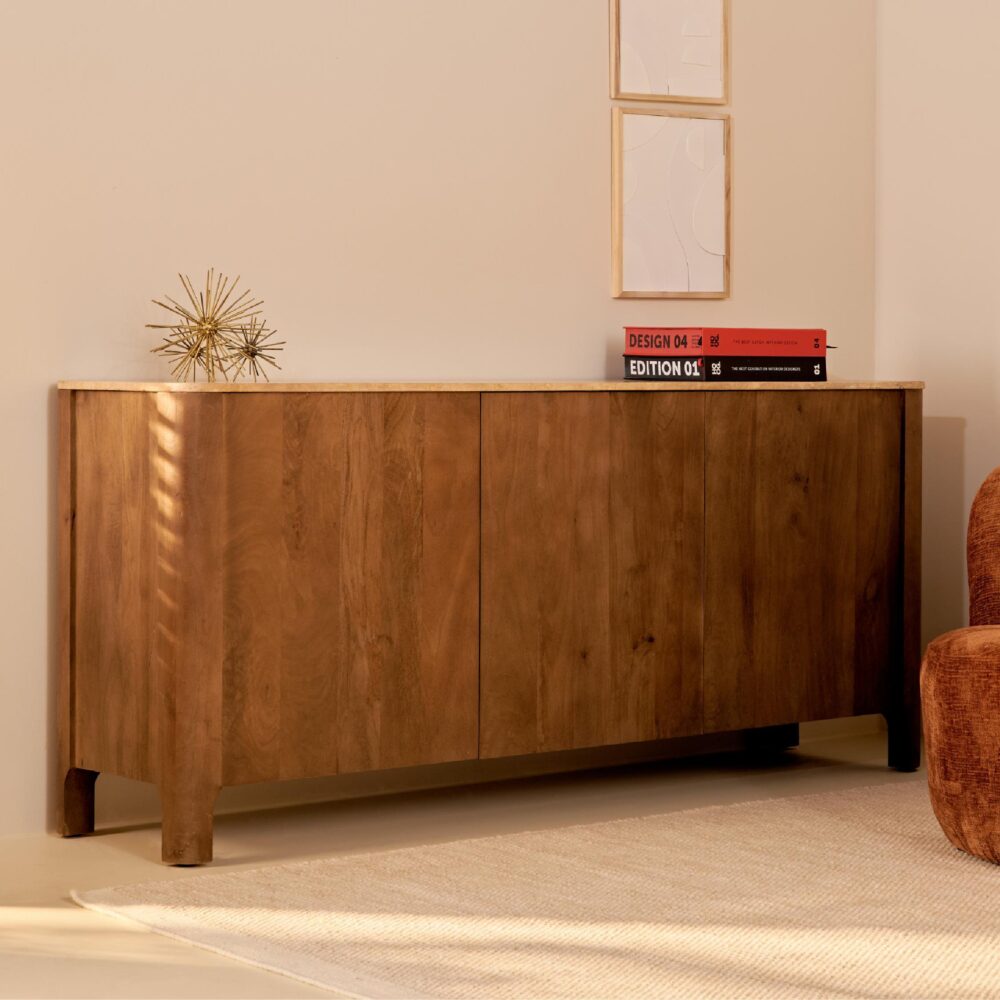 dressoir Jona mangohout met marmer 180 cm afbeelding 7