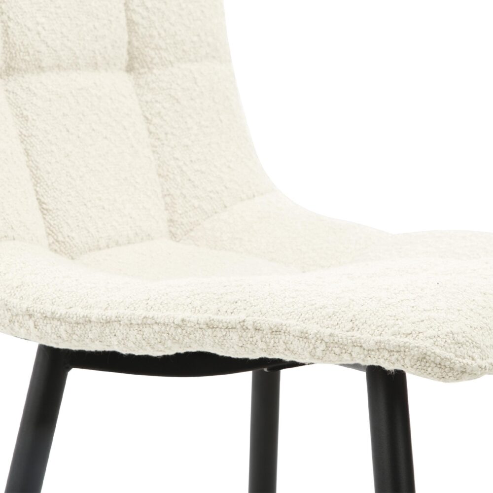 bouclé eetkamerstoelen Noa ivoor afbeelding 7