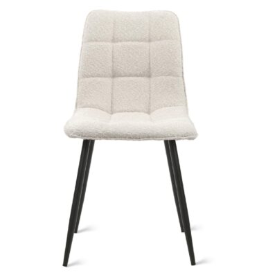 bouclé eetkamerstoelen Noa ivoor afbeelding 2