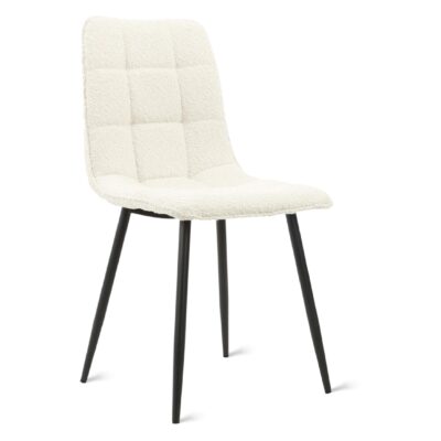 bouclé eetkamerstoelen Noa ivoor afbeelding 1