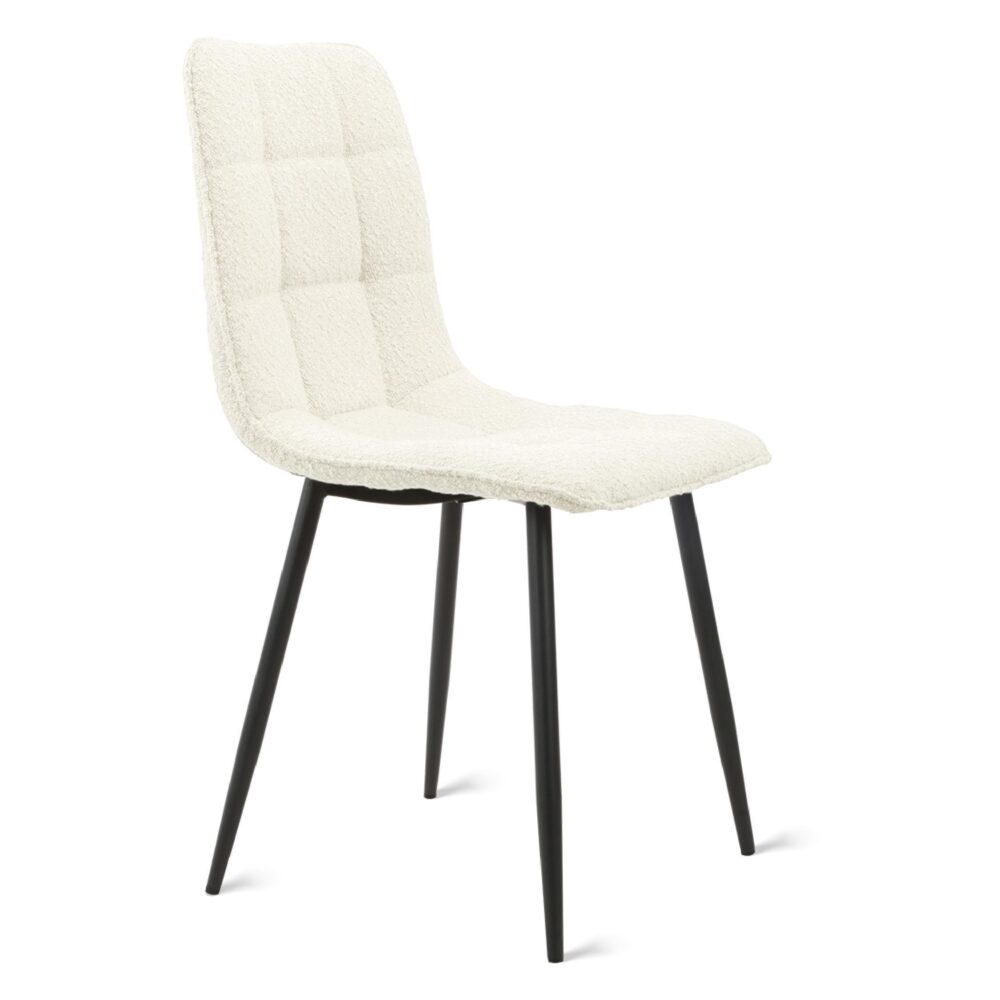 bouclé eetkamerstoelen Noa ivoor afbeelding 4