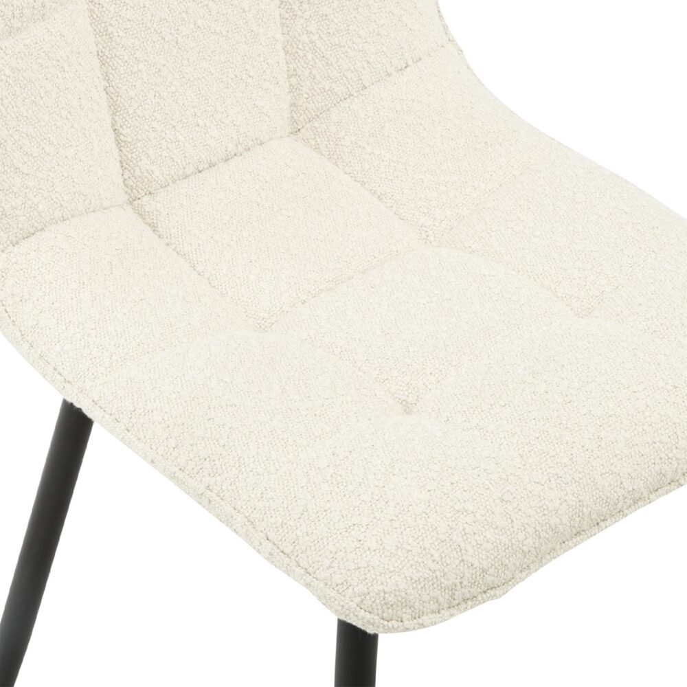 bouclé eetkamerstoelen Noa ivoor afbeelding 8