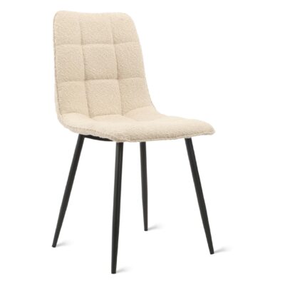 bouclé eetkamerstoelen taupe Noa afbeelding 3