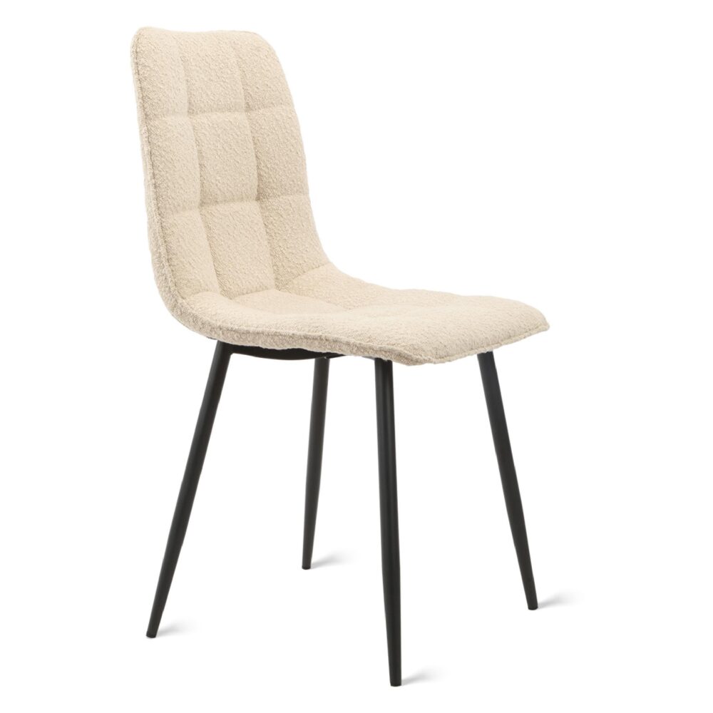 bouclé eetkamerstoelen taupe Noa afbeelding 4