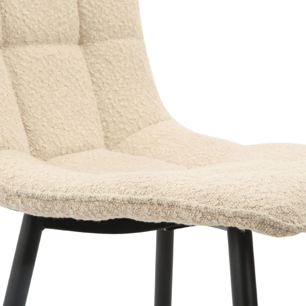 bouclé eetkamerstoelen taupe Noa afbeelding 8