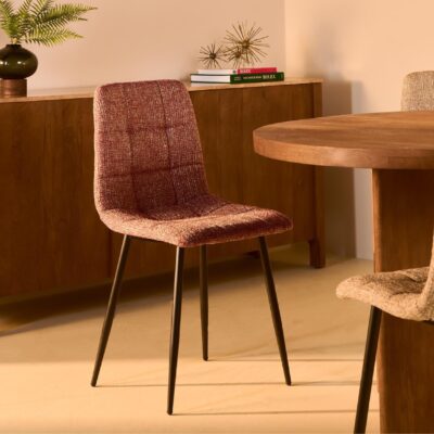 burgundy stoffen eetkamerstoelen Noa set van 2 afbeelding 9