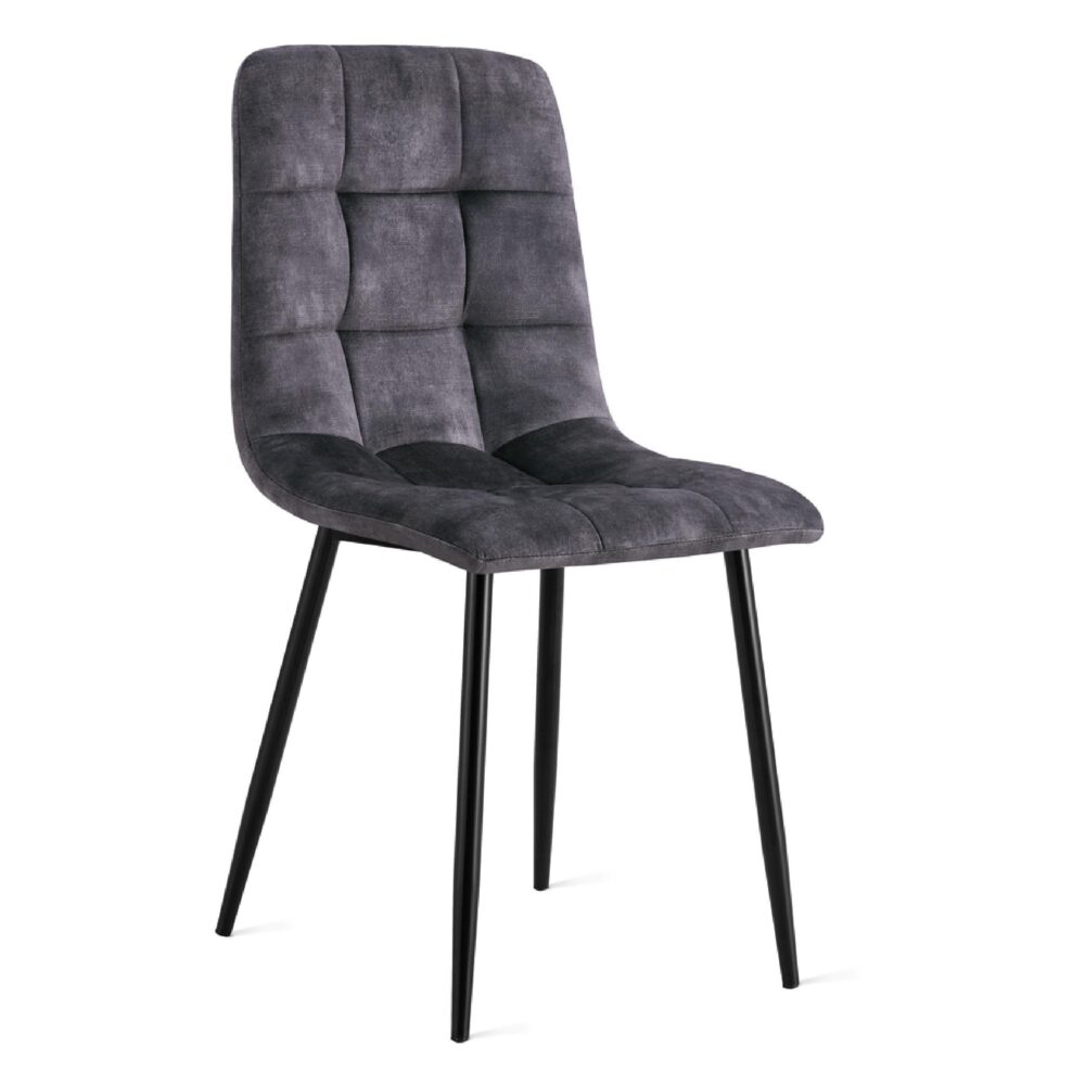 antraciet velvet eetkamerstoelen Noa set van 2 afbeelding 1