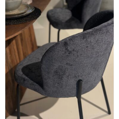 antraciet stoffen eetkamerstoelen Lilo afbeelding 8