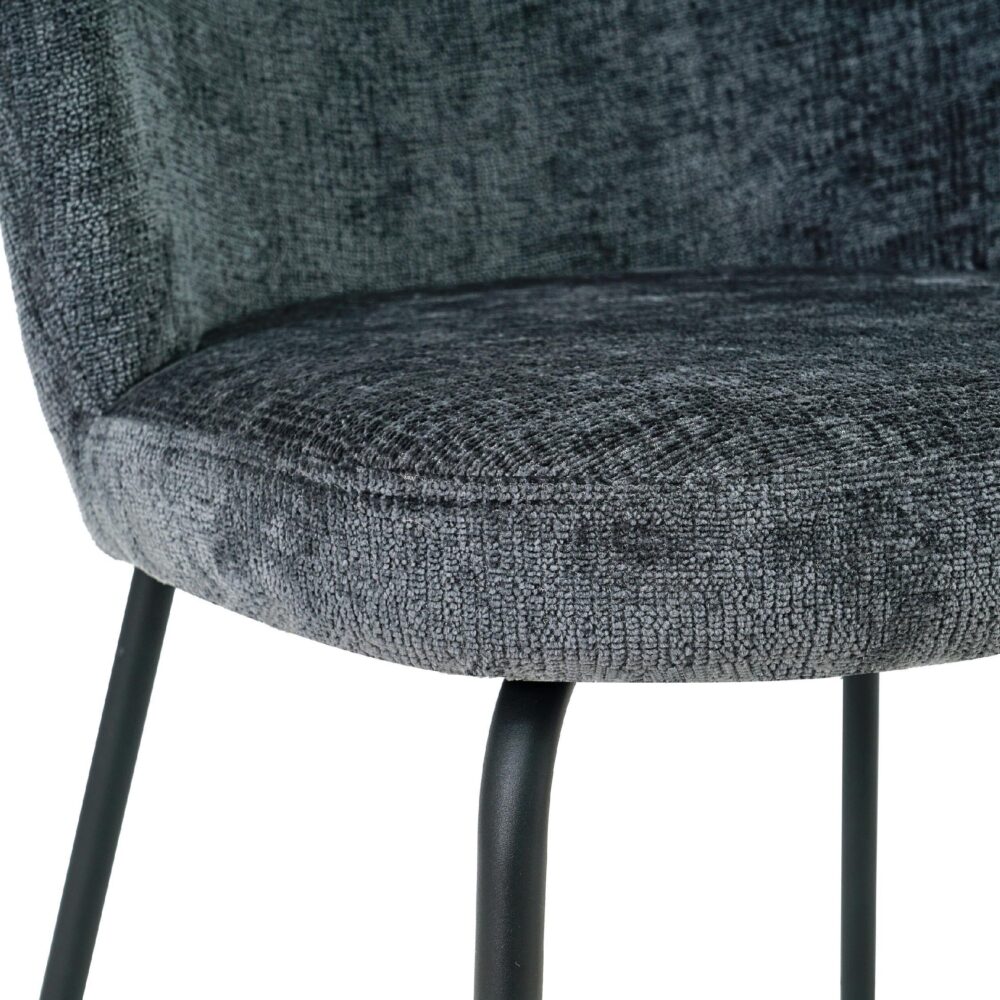 antraciet stoffen eetkamerstoelen Lilo afbeelding 6