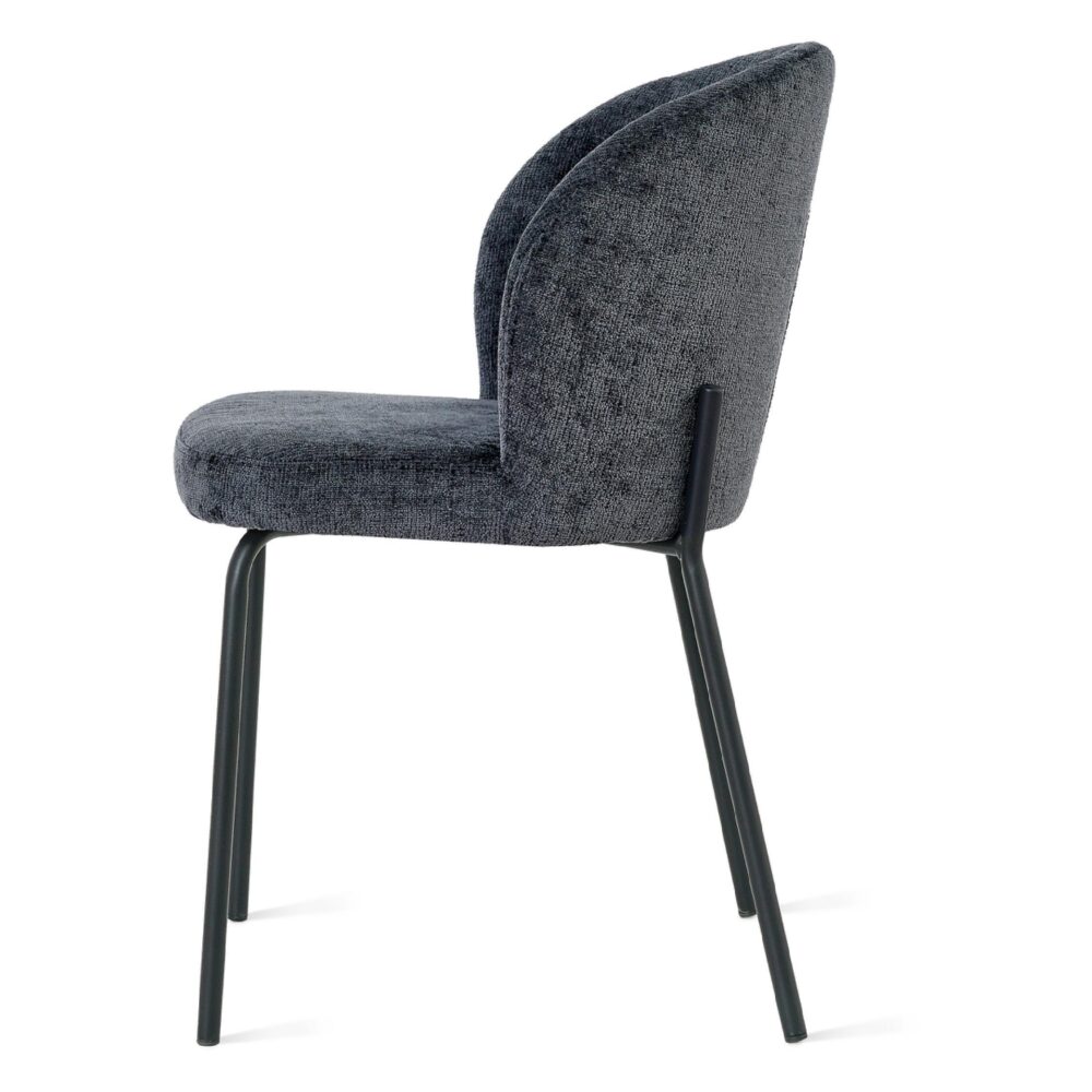 antraciet stoffen eetkamerstoelen Lilo afbeelding 2