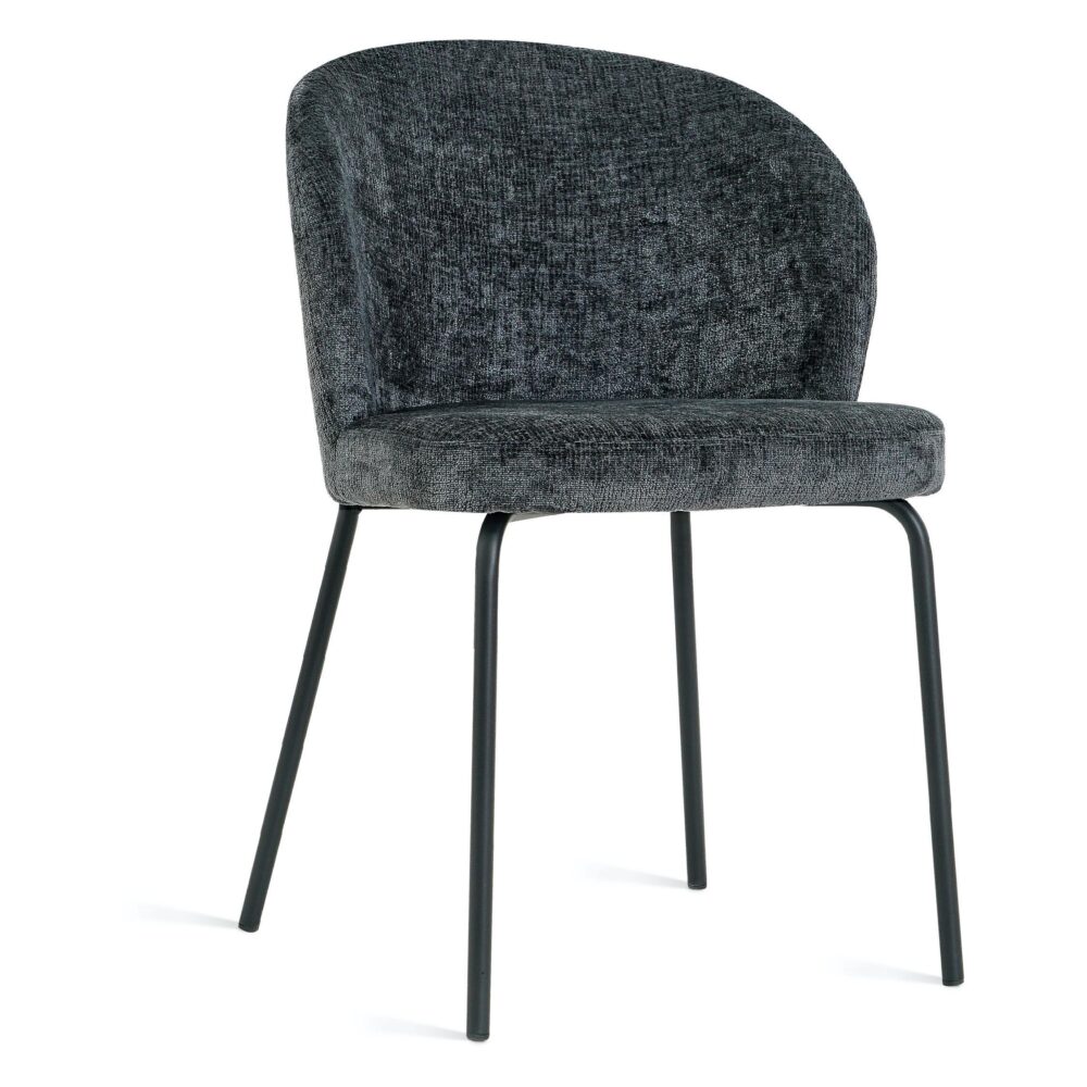 antraciet stoffen eetkamerstoelen Lilo afbeelding 5
