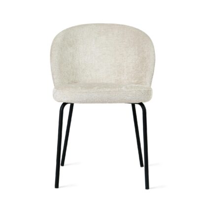 beige stoffen eetkamerstoelen Lilo set van 2 afbeelding 3