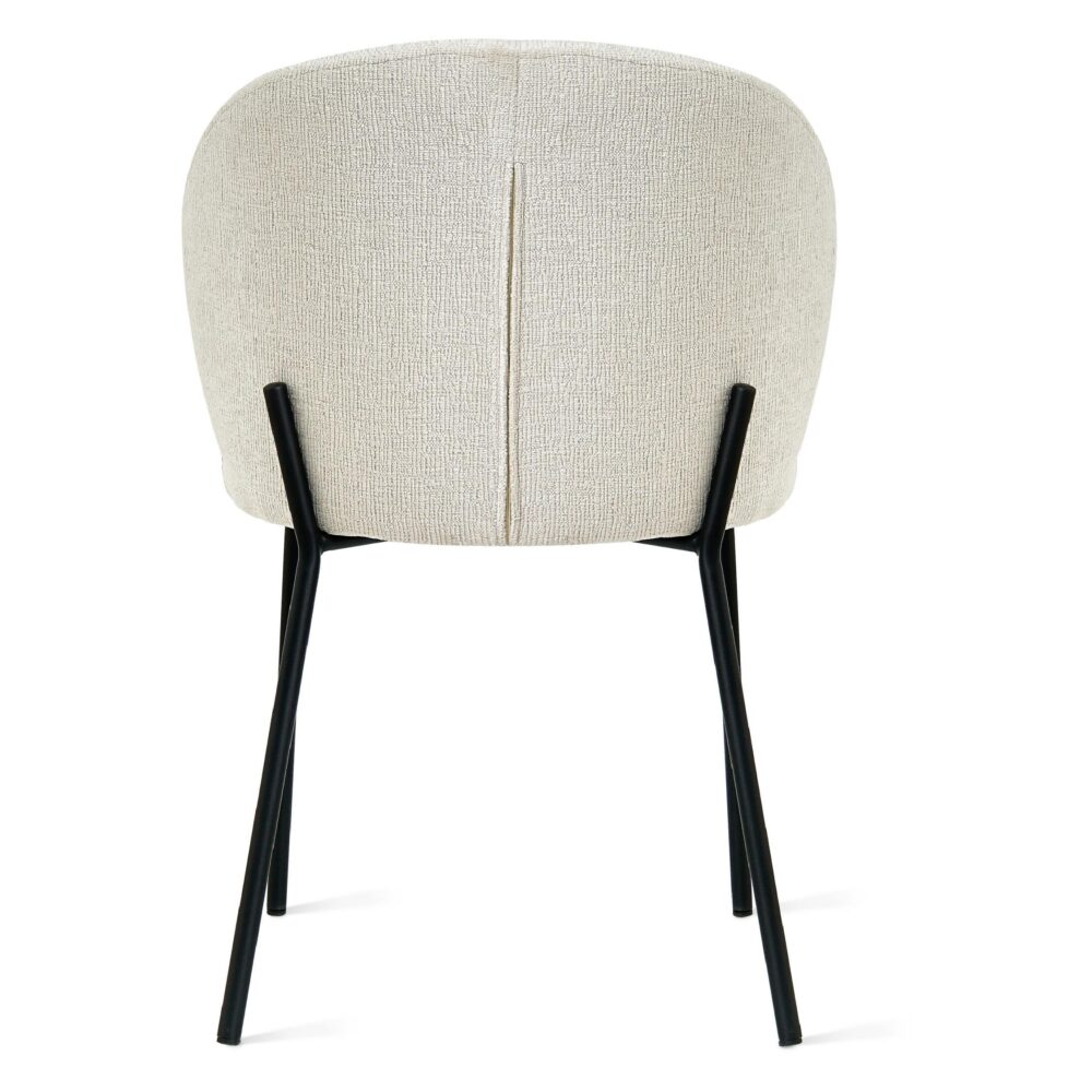 beige stoffen eetkamerstoelen Lilo set van 2 afbeelding 4