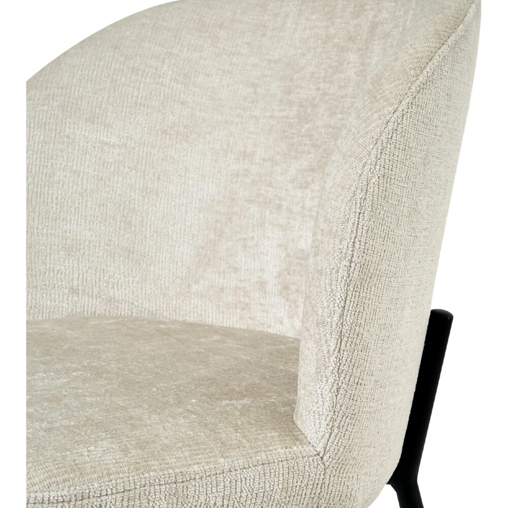 beige stoffen eetkamerstoelen Lilo set van 2 afbeelding 6