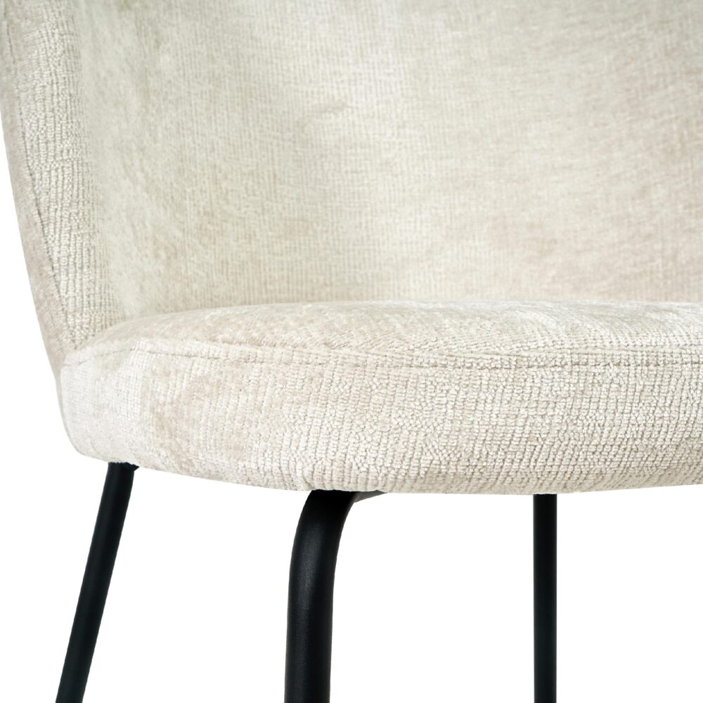 beige stoffen eetkamerstoelen Lilo set van 2 afbeelding 7