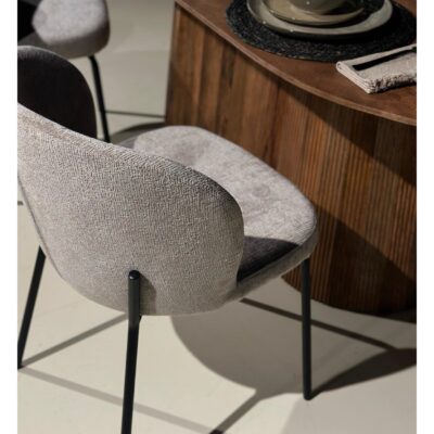 beige stoffen eetkamerstoelen Lilo set van 2 afbeelding 8