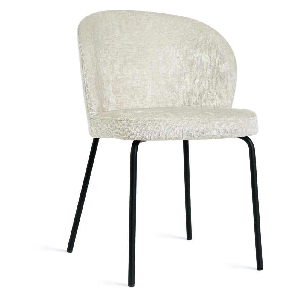 beige stoffen eetkamerstoelen Lilo set van 2 afbeelding 1