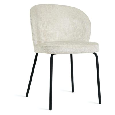 beige stoffen eetkamerstoelen Lilo set van 2 afbeelding 1