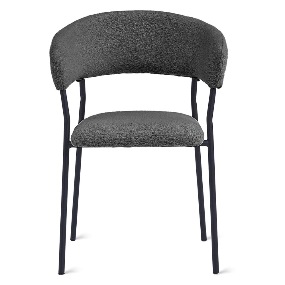 bouclé eetkamerstoelen antraciet Astra afbeelding 8