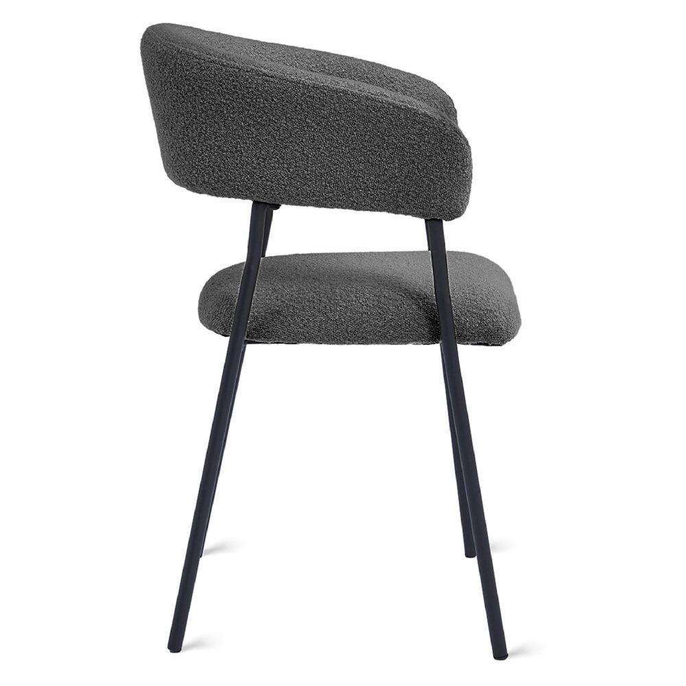 bouclé eetkamerstoelen antraciet Astra afbeelding 6