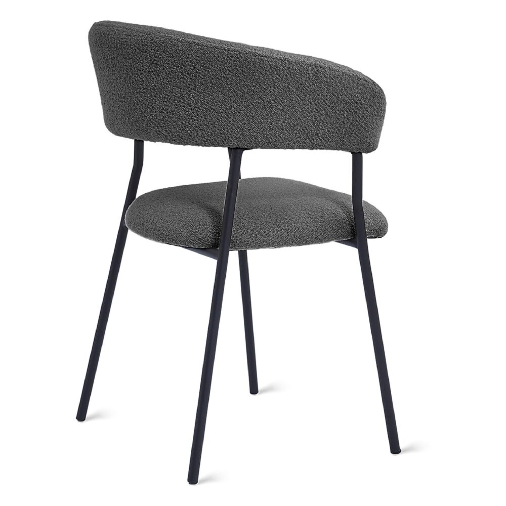 bouclé eetkamerstoelen antraciet Astra afbeelding 5
