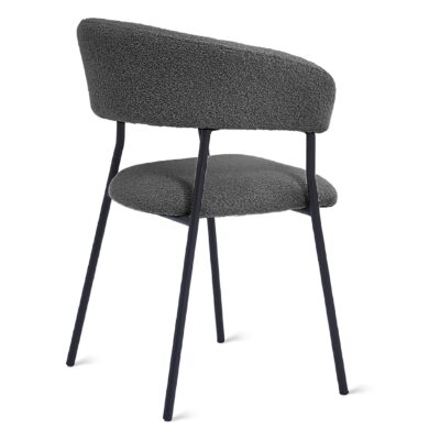 bouclé eetkamerstoelen antraciet Astra afbeelding 5